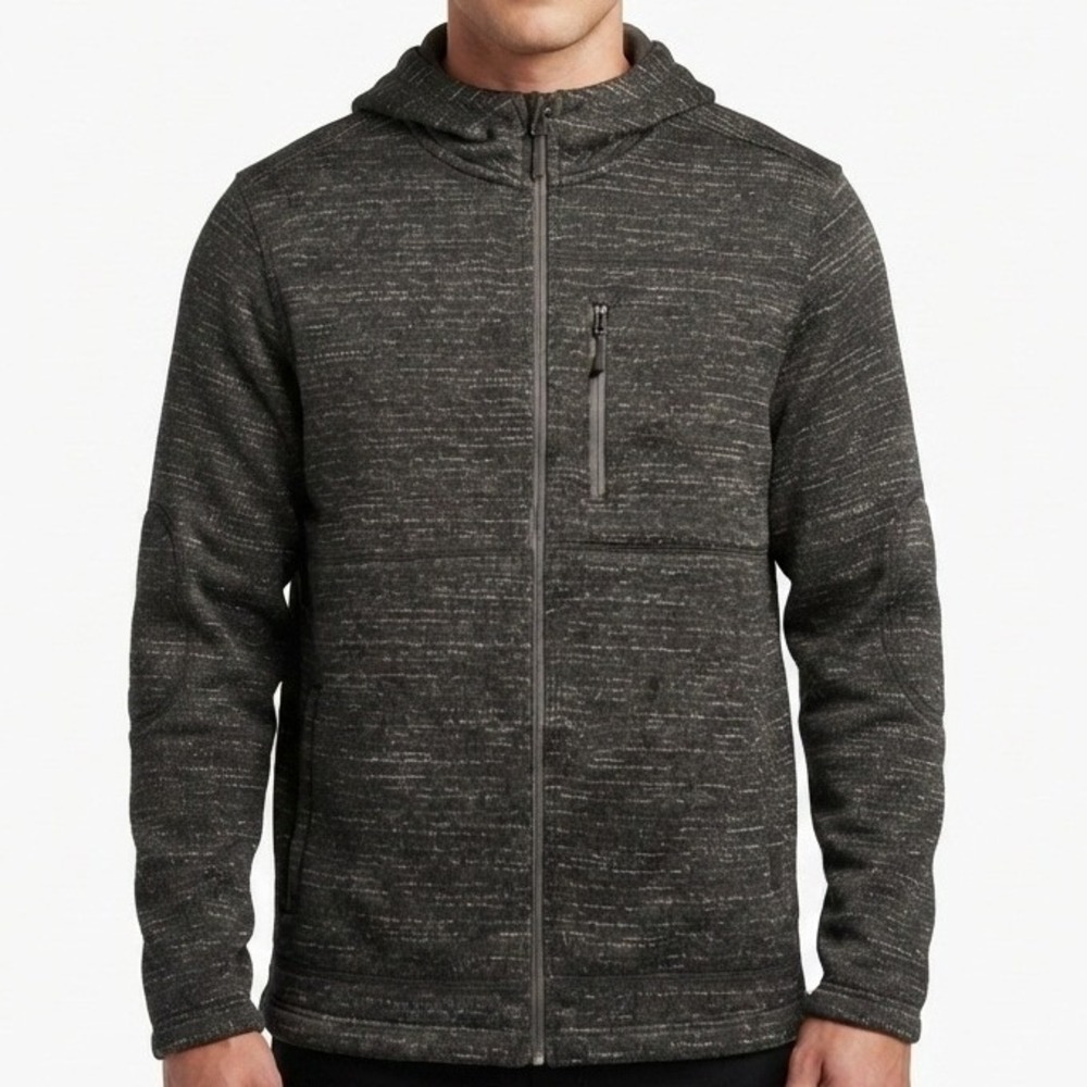 Roark Revival Roadrunner Performance Full Zip Hoodie Mens Medium Gray Space Dye